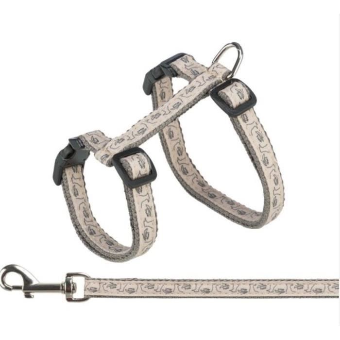 Harnais pour chat - TRIXIE - Kattentuig - Gris/Rose - Taille unique - Nylon 120 CM Harnais pour chat - TRIXIE - Kattentuig - Gris/Rose - Taille unique - Nylon 120 CM