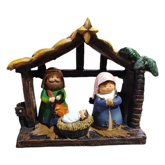 Crèche de Noël Scène de Crèche Miniature de Noël Bureau de Crèche