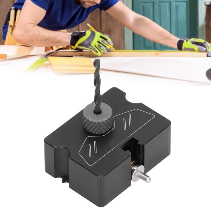 YMYNY Gabarit De Perçage 2 En 1 Pour Le Travail Du Bois, Gabarit De Poche Réglable, Kit De Guide De Perçage à 4 Trous 6/8/10/12 Mm, Kit De Cheville Pour Vis D'armoire