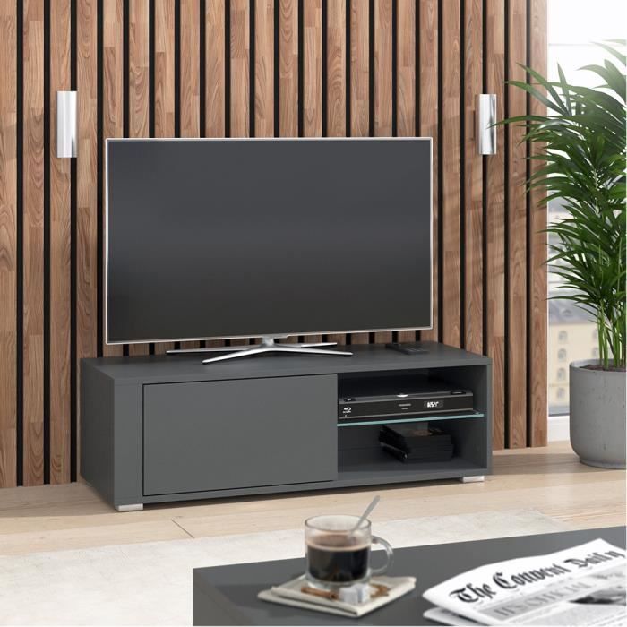 Meuble bas TV - Vicco - Boris - Anthracite - Cdiscount Maison