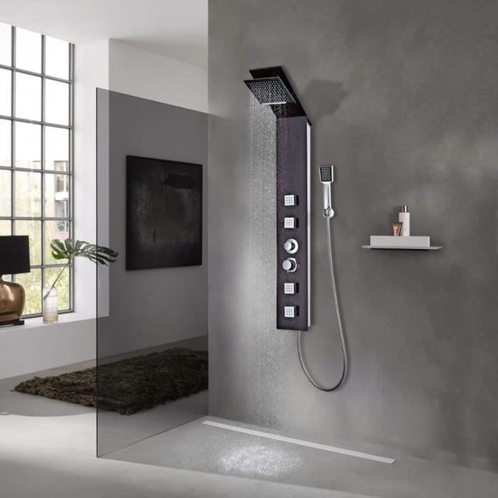 vidaXL Panneau de douche Verre 25 x 44 6 x 130 cm - vue 6