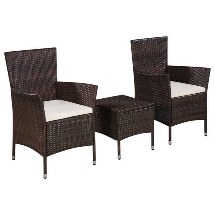 VidaXL Ensemble de bistro 3 pcs Résine tressée - vue 4