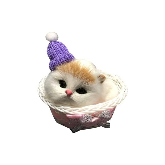 Chaton Simulation Mignon Dans Le Panier Doux En Peluche De Chat Decoration Jouet Avec Cadre Pour Enfants Jouets Pour Animaux M629 Cdiscount Jeux Jouets