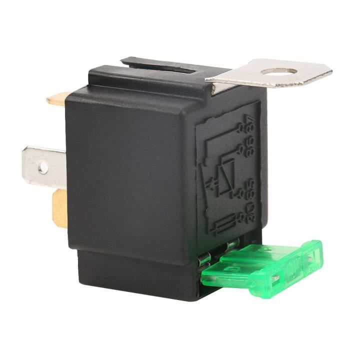 LAG Relais fusionné marche - arrêt avec support Noir 4 broches DC 12V 30A voiture contacts normalement ouverts