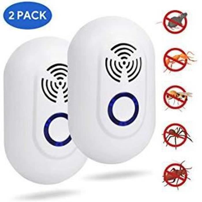 ZII11148Répulsif Ultrason Lot DE 2, Anti Moustiques, Mouche, Fourmi