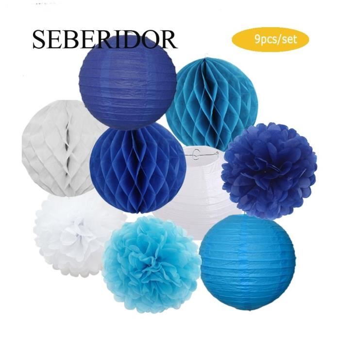 Elements Lanterne Decorative In Ceramica Blu - Set Da 2 Con Manici In Metallo, 18 E 25,4 Cm - 2