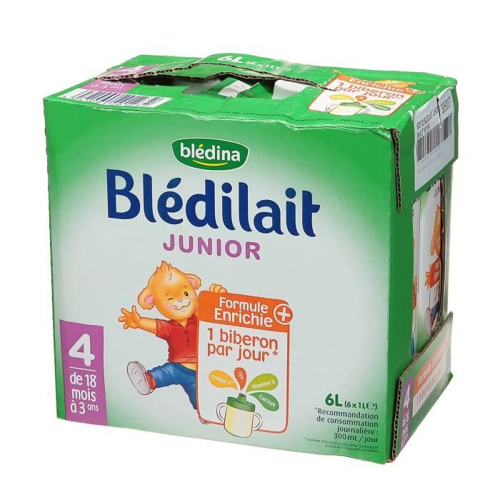 Bledina Bledilait Junior Brique De Lait 6x1 L 4eme Age De 18 Mois A 3 Ans Achat Vente Lait De Croissance Bledina Bledilait Junior Brique De Lait