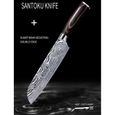 Couteaux Cuisine, 18 CM Couteaux Japonais Couteau de Chef Couteau Polyvalent En Acier Inoxydable au Carbone De Haute Qualit&eacu218-1