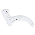 Bonne qualité® Chaise Relax-Contemporain Chaise longue de massage avec oreiller Blanc Similicuir 117438-1