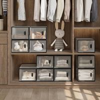 Lot De 6 Boîtes à Chaussures Transparentes Avec Porte - Empilables, Fermeture Magnétique - Rangement Placard Pointure 46 - 8