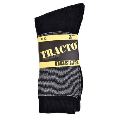 Chaussettes de Travail TRACTO pour Homme Resistance et Qualite Pro Pack de 3 TRACTO Rayure