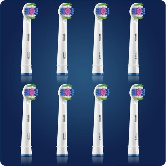 Pack De 4 Brossettes Oral-B Pro 3D White - Têtes De Rechange Pour Brosses à Dents électriques, Effet Blanchissant