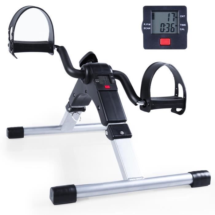 Mini Vélo D'Appartement Pliable EVOLAND - Pédalier Résistance Réglable Avec Écran LCD Pour Jambes Et Bras