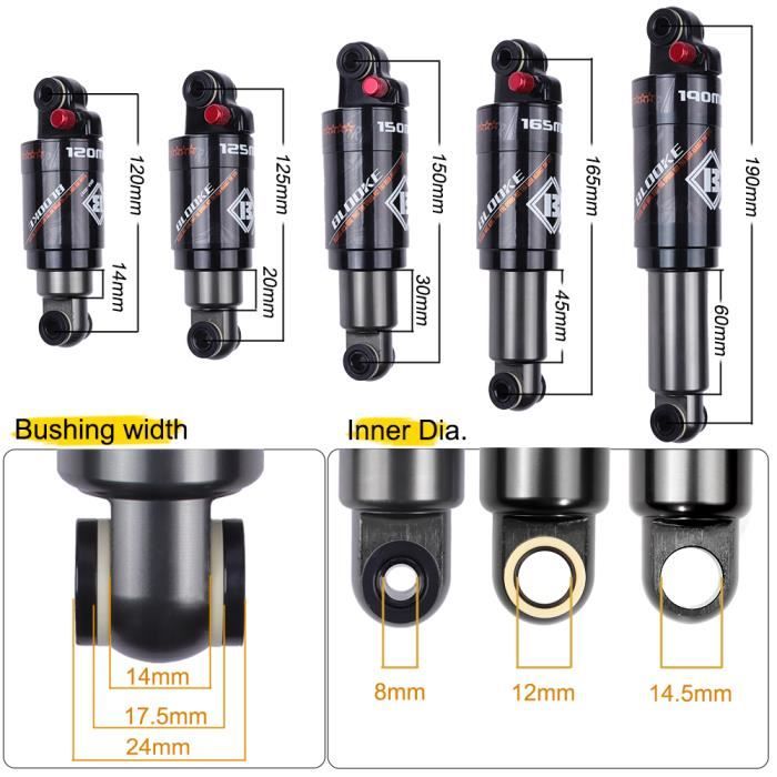 Amortisseur arriere vtt 120mm clearance