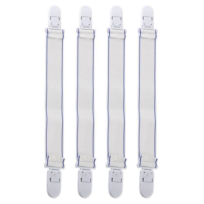 Batheidon Attaches Draps Housse Avec Clips Plastique - Maintien Ferme Pour Literie Et Canapé (Blanc)