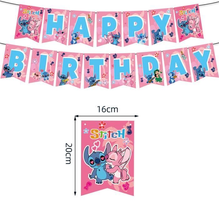 Fournitures de fête à thème Disney Stitch pour enfants, bannière