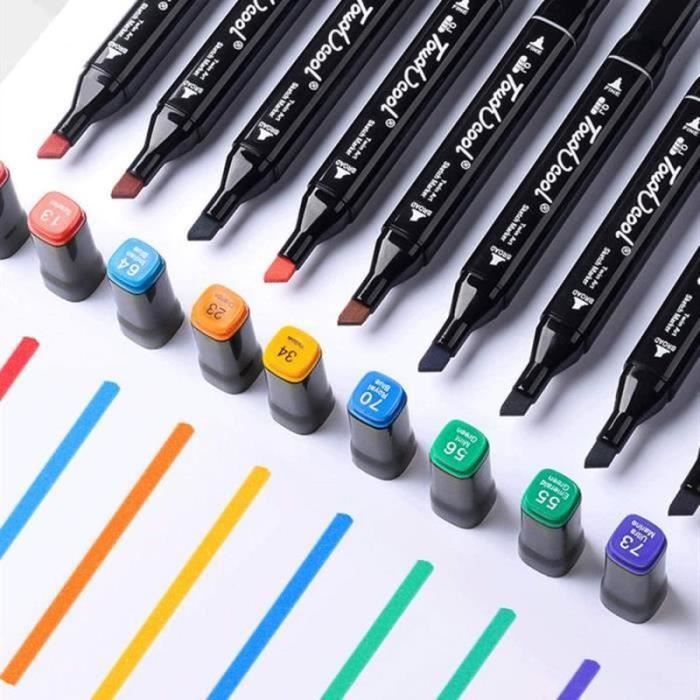 Halobios Lot De 264 Marqueurs Permanents à L'alcool, Double Pointe Fine Et Biseautée Pour Dessin, Croquis, Livres De Coloriage, Marqueurs D'art Pour