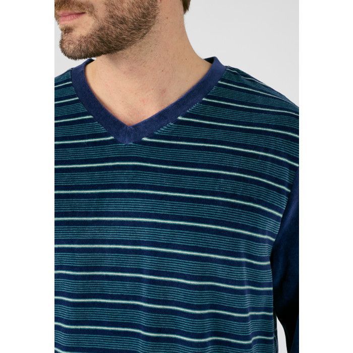 Pyjama Homme Velours Côtelé - Marque Damart - 76% Coton, 24% Polyester - Coupe Confortable - Gris - Tailles S à XXL