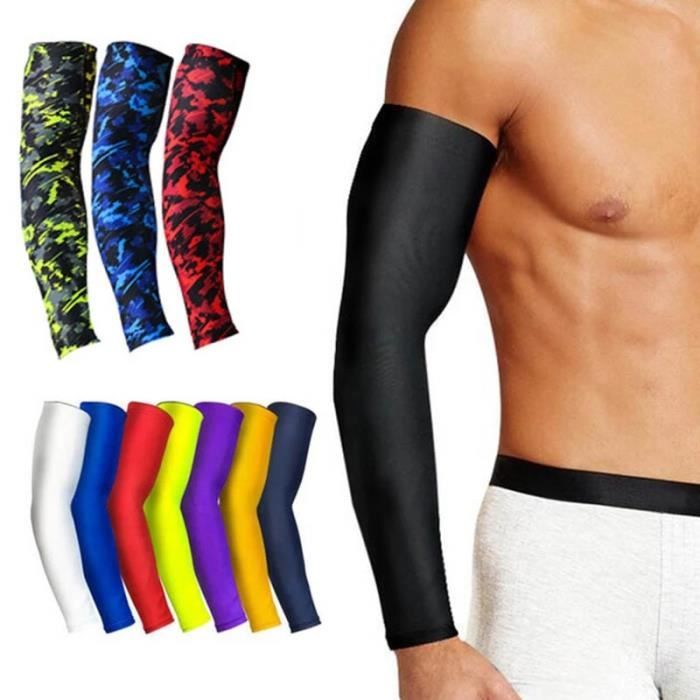 Oxxggkao Lot de 4 manchons de bras respirants en nylon élasthanne extensible pour la récupération, Bleu clair, taille unique Oxxggkao Lot de 4 manchons de bras respirants en nylon élasthanne extensible pour la récupération, Bleu clair, taille unique