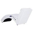 Bonne qualité® Chaise Relax-Contemporain Chaise longue de massage avec oreiller Blanc Similicuir 117438-2