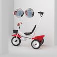 Tricycle pour enfants Laizere® Rouge et Blanc - 2 en 1 avec pédales et panier de rangement - 18 mois à 6 ans-2