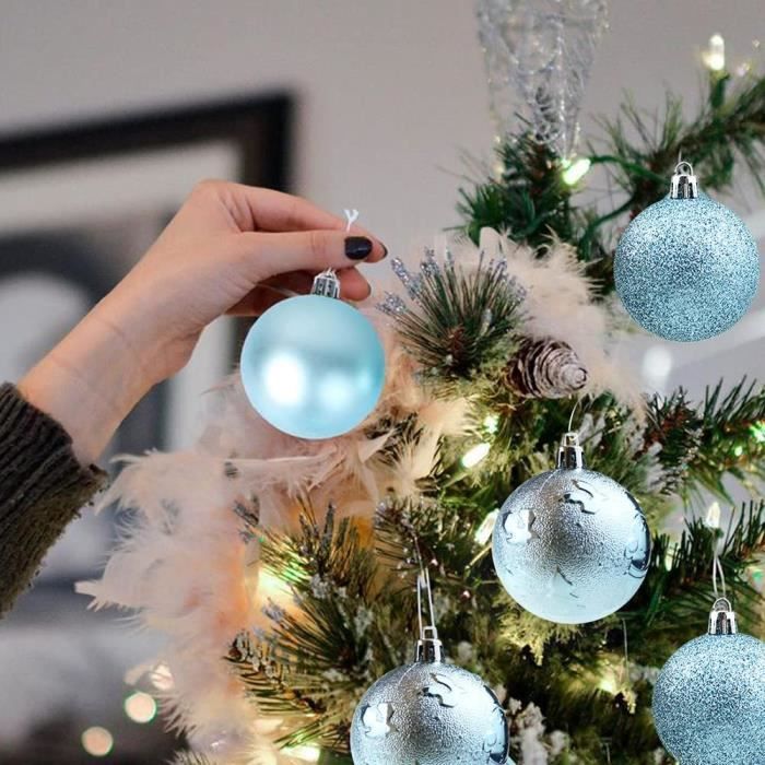 Valery Madelyn Lot De 24 Boules De Noël Incassables à Suspendre Pour Sapin De Noël, 6 Cm, Blanc/rouge