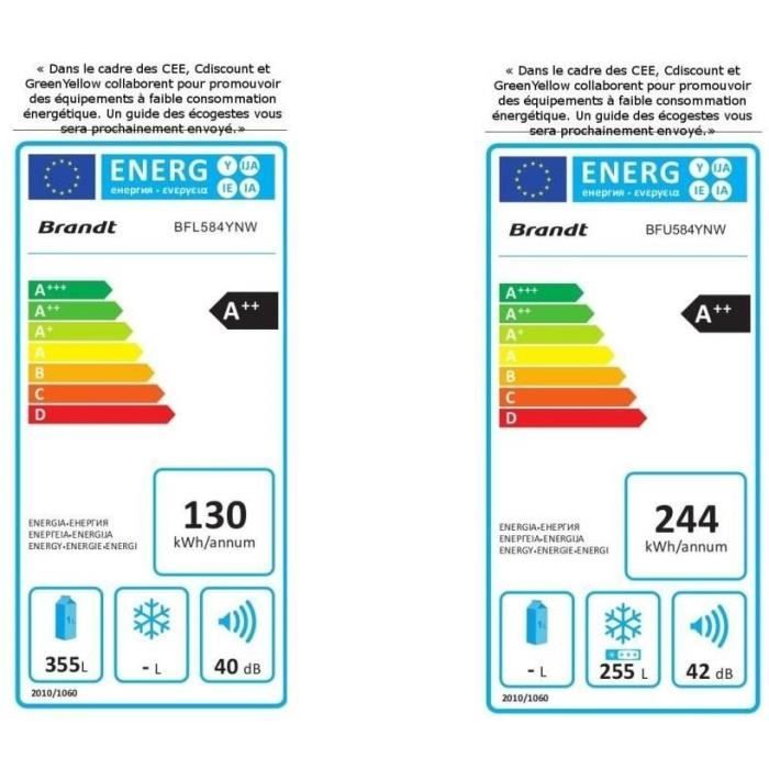 PACK  BFU584YNW - Congélateur 255L - No Frost2