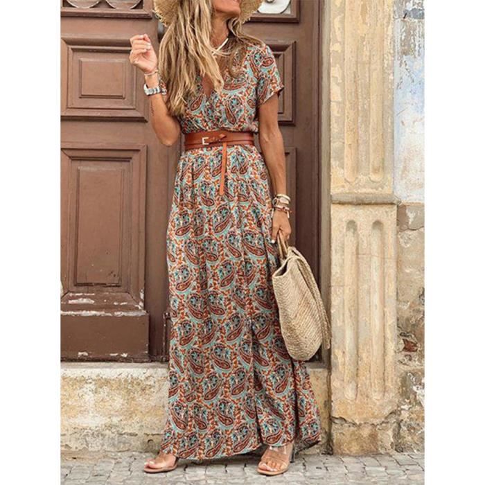 Robe longue fleurie boheme chic 2025