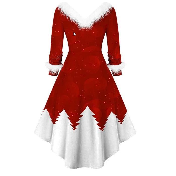 Noël Robe Femme Vintage Femme Chic Elegante Robes à Manches