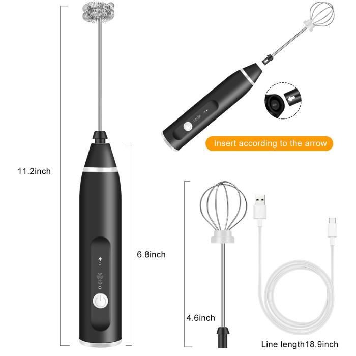 MOUSSEUR À LAIT électrique,USB Rechargeable Portable mini Mousseur a Cafe 3  Vite EUR 38,49 - PicClick FR