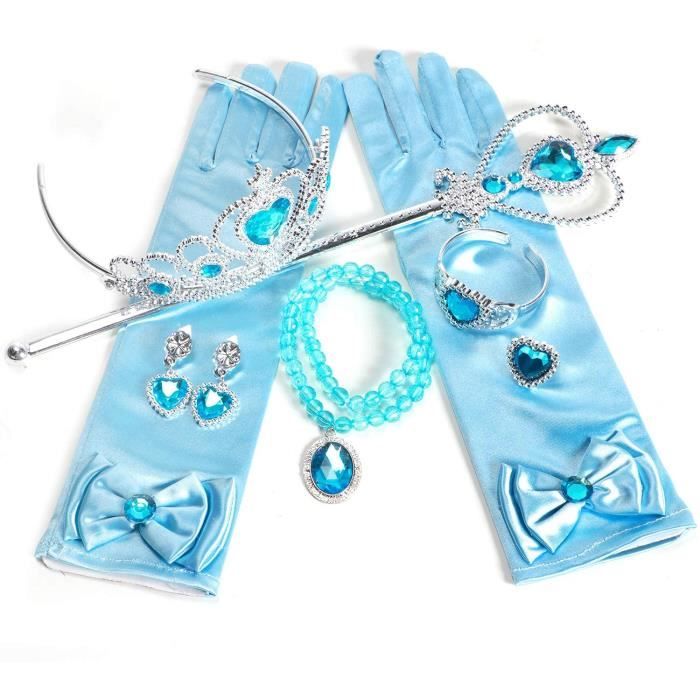 Vicloon Princesse Accessoires pour Costume d'elsa, 5 Pièces avec Tresse/Boucles d'oreilles/Gants/Diadème/Baguette Magique pour Cosplay Noël Fête Party d' anniversaire, Filles de 3 à 10 Ans-Bleu Clair Vicloon Princesse Accessoires pour Costume d'elsa, 5 Pièces avec Tresse/Boucles d'oreilles/Gants/Diadème/Baguette Magique pour Cosplay Noël Fête Party d' anniversaire, Filles de 3 à 10 Ans-Bleu Clair