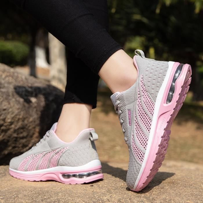 Baskets lacets pour femmes chaussures de course coussin d air