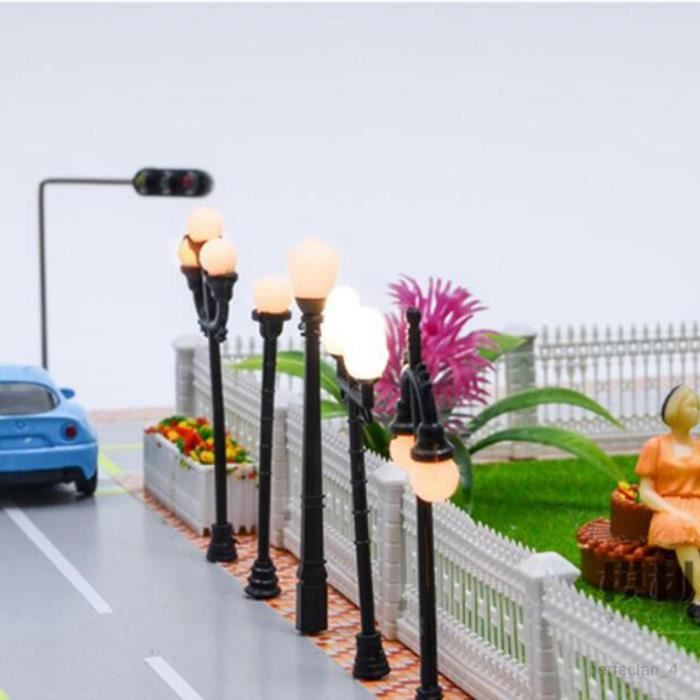 Lot De 5 Lampadaires Miniatures LED Blancs – 3V, Pour Maquettes Et Maisons De Poupée