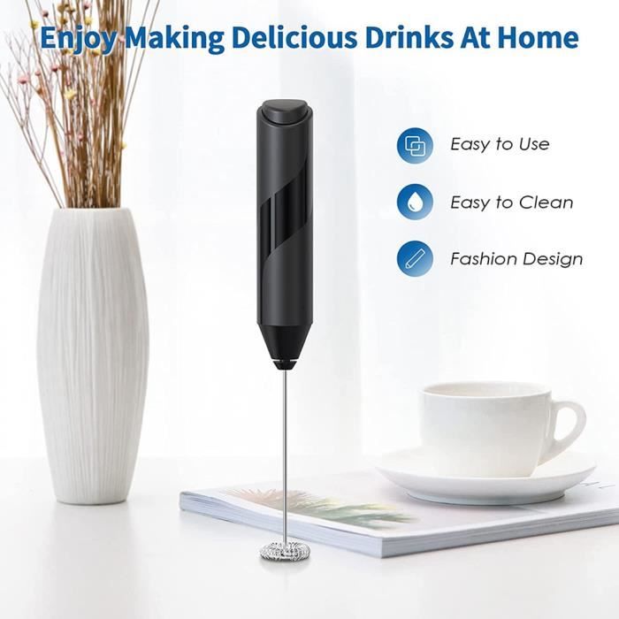 Electric Milk Frother Handheld,Mini Drink Mixer Coffee Whisk - Cdiscount  Electroménager