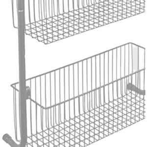 WEERSTONE Lot De 4 Paniers Suspendus Sous Étagère – Métal Blanc, Rangement Cuisine, Salle De Bain, Bureau, Placard, Charge Max 5 Kg