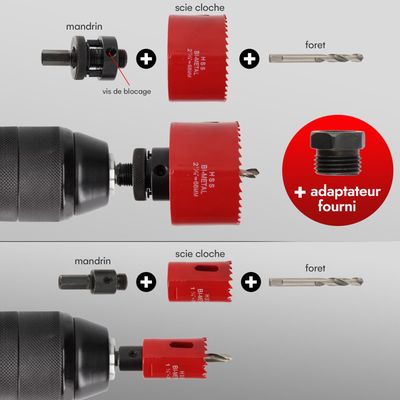 Kit Bosch Pro Multi Material Power Change Plus - 14 Pièces, Scies-cloches Incluses, Neuf