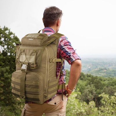 Sac à Dos Militaire YOREPEK 24L Extensible à 30L – 40x30x20 Cm, Avec Porte-bouteille, Ceinture Banane, MOLLE, Compatible 15,6 Pouces, étanche, Pour Rando, Trekking Et Voyage Cabine