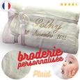 Plaid polaire bébé avec Broderie PRENOM & DATE NAISSANCE 100 x 80 cm chaud extra doux-0