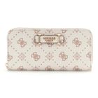 GUESS Porte-monnaie crème taupe pour femme - Silia SLG Large Zip Around Wallet L Vanilla Logo 326509