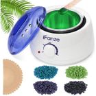 IFANZE Chauffe cire avec 400g Epilation Cire Perles pour Épilatoire, Cire Chaude, kit Complet d’Epilation à La Cire, Wax Warmer