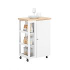 SoBuy® FKW75-WN Chariot de Service Desserte de Cuisine à roulettes Table Roulante Meuble de Rangement pour Cuisine et Salon
