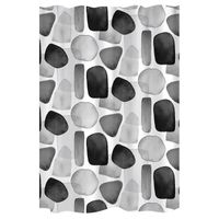 Rideau de douche contraste tissu 180x200 blanc gris Blanc / Noir