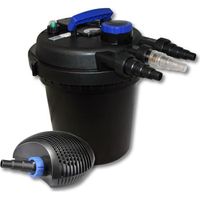 SunSun Kit de filtration de bassin à pression 6000l avec 11W UVC Stérilisateur et 10W éco Pompe - 55420