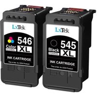 545 546 XL Cartouches d'encre Remanufacturées LXTEK 2 Pack Compatibles pour CANON PG-545/CL-546XL pour Pixma MX495 MX490 iP2800