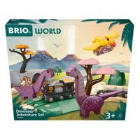 BRIO Circuit Aventure Dinosaure 21 pièces - Action de Jeu sans Pile - Dinosaures Inclus - Circuit de Train en Bois - Brio World