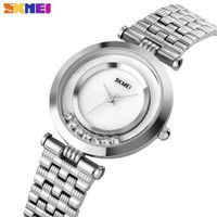 SKMEI marque de luxe dames montre créative en acier inoxydable montre étanche diamant cadran bracelet femme fille horloge