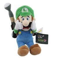 Super Mario Luigi's Mansion 8" Peluche avec Ghost Vacuum Poltergust, Bleu, Grands cadeaux pour les enfants