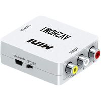 Adaptateur RCA vers HDMI, Adaptateur vidéo Mini AV vers HDMI compatible 1080P - blanc