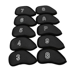 CAPUCHON - COUVRE CLUB 10Pcs Deluxe Golf Iron Headcover Club Head Covers 