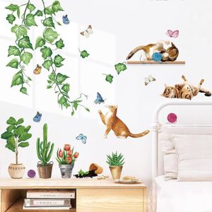 Plante Verte En Pot Papier Peint Décoratif Amovible Sticker Mural 3D Stéréo  Fausse Fenêtre Autocollant Mural Pour La Maison[x2000] - Cdiscount Maison